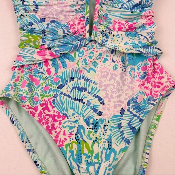 Lilly Pulitzer Lanai Halter One-Piece Swimsuit in Sink or Swim Size 4 EUC - Picture 7 of 14